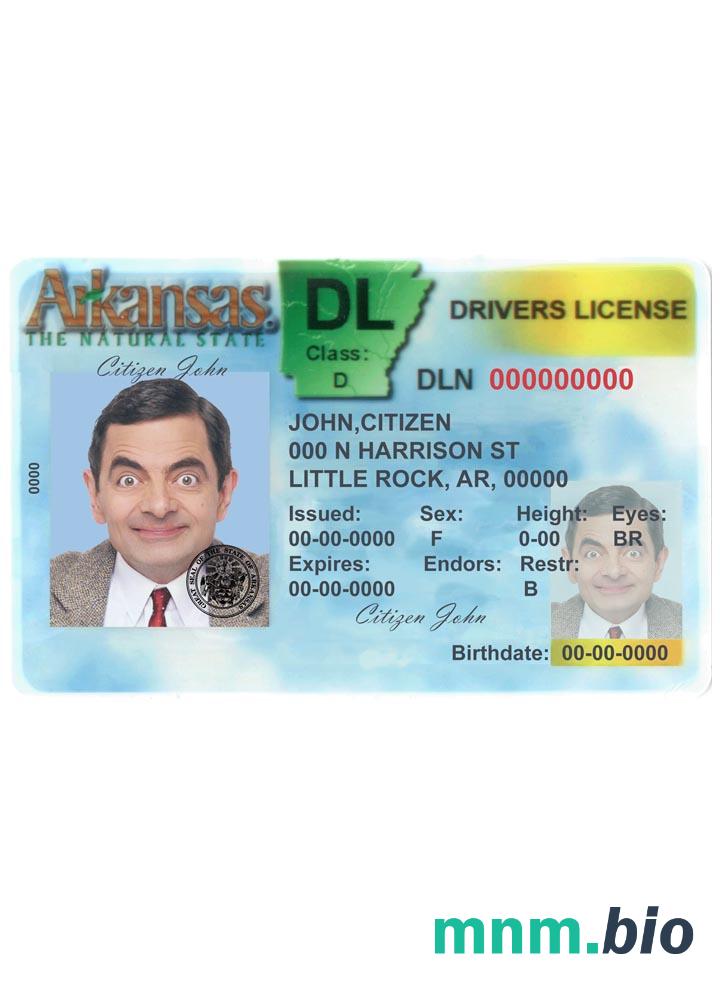 USA Arkansas prawa jazdy version 2 (Front)